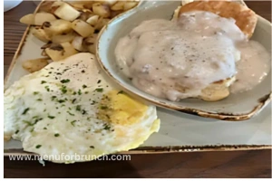 Biscuits & Turkey Sausage Gravy with Eggs